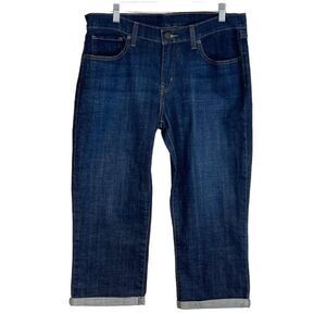 Levi's Jeans Women's Size 31 Blue Denim Straight Capri Mid-Rise Cuffed Dark Wash